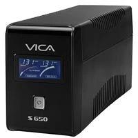 Vica S 650 No Break con Regulador Integrado 650 VA/360 W Fuente de Poder con 6 Tomas reguladas con Pantalla LCD y Certificado Nom
