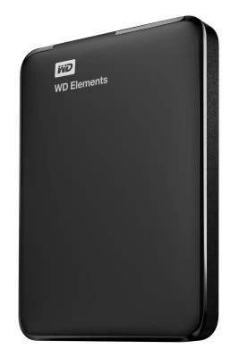 Disco duro externo Western Digital WD Elements Portable 4TB, USB 3.2, Negro