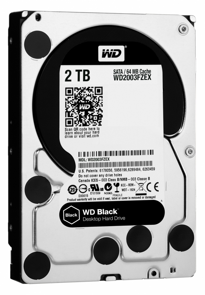Disco Duro Interno Western Digital WD2003FZEX 3.5", 2TB, SATA III, 6 Gbit/s, 7200RPM, 64MB Caché