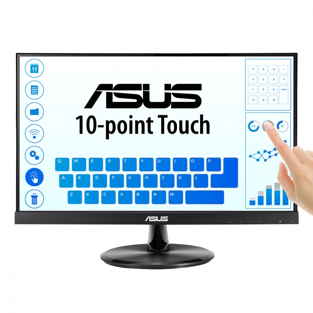 Monitor Touch ASUS VT229H, 21.5" , Full HD, 1xVga, 1xHDMI, IPS, Color Negro