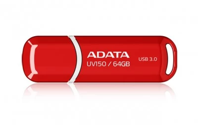 Memoria usb ADATA 64GB DashDrive UV150, 64GB, 3.0, Factor de forma Tapa, Color Rojo
