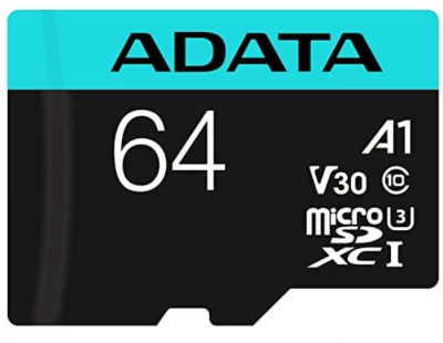 Micro secure digital premier a2  adata uhs-i 64gb