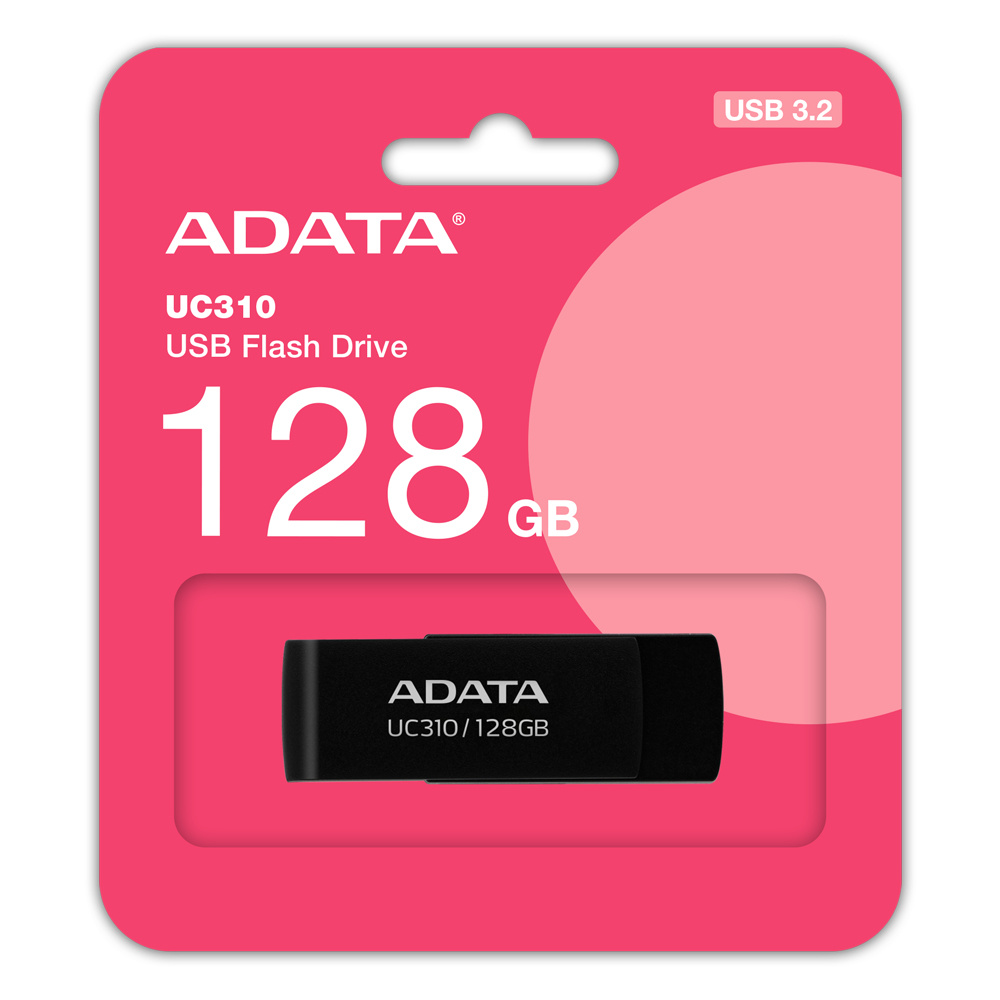 Memoria usb ADATA UC310 128 GB USB tipo A, 3.2 Gen 1 (3.1 Gen 1), Color Negro