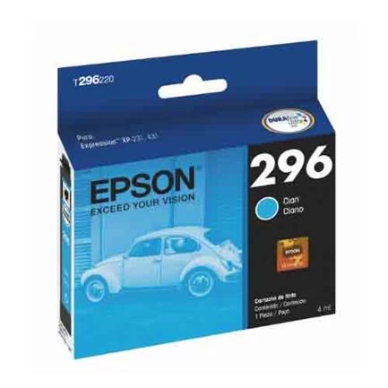 Cartucho de Tinta Epson 296 Cian, Modelo: T296220-AL.