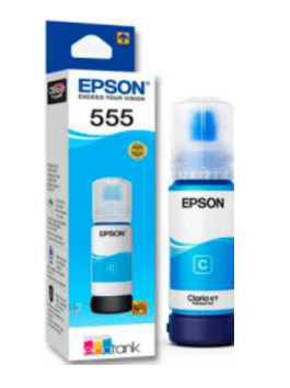Tanque de Tinta Epson T555 Cian, 70ml, 6300 páginas