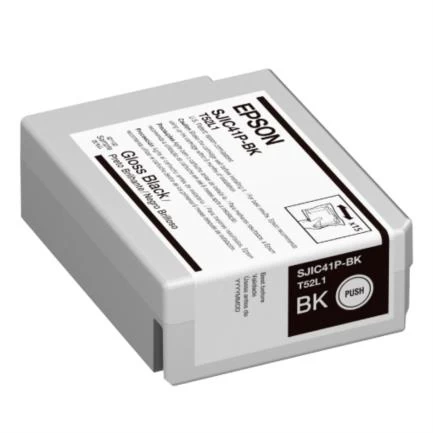 Tinta epson sjic41p-bk para colorworks c4000 color negro brillante