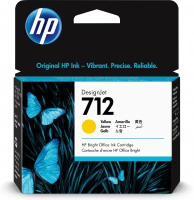 Cartucho HP 712 Amarillo Original, 29ml, 3ED69A