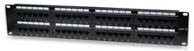 PANEL DE PARCHEO CAT 6, 48 PUERTOS, RACK DE 2 NIVELES