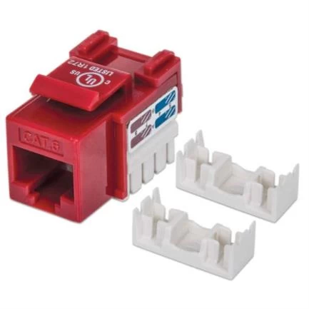 Jack intellinet rj45/cat6 keystone de impacto utp color rojo