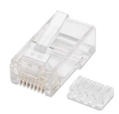 Plug Intellinet RJ-45 Cat6 UTP Solido, Bote con 100 Piezas Transparentes (503006)