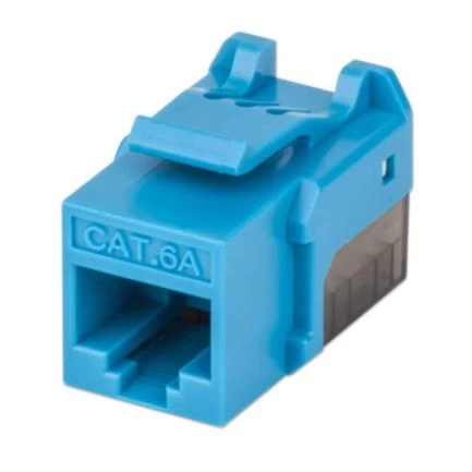 Jack intellinet keystone cat6a de impacto utp color azul
