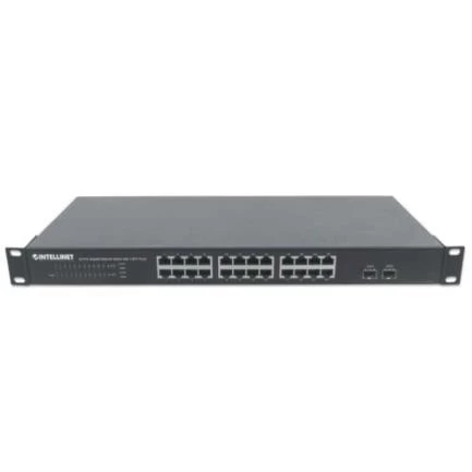 Switch intellinet 24 puertos gigabit ethernet con 2 puertos sfp montaje en rack 19"