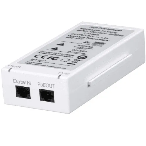 Adaptador E Inyector De Poe Dahua Gigabit Ethernet 10 100 1000Mbit/S Rj-45 Blanco Dh-Pft1200