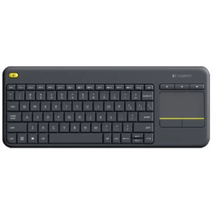 Teclado Inalambrico Logitech K400 Plus, Touchpad, teclas multimedia, Negro, RF Unify