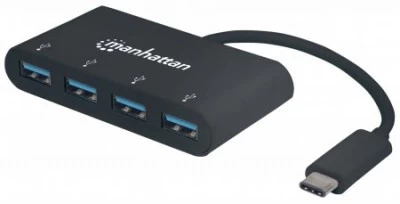 HUB Manhattan 162746, Interfaz USB 3.0 (3.1 Gen 1) Type-C, 4 puertos USB 3.0 (3.1 Gen 1) Type-A