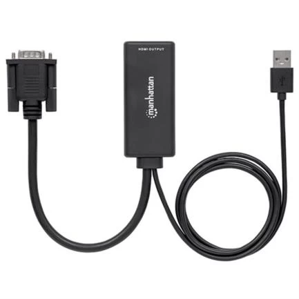 Convertidor manhattan video svga+audio usb a hdmi color negro