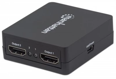 Divisor de video Manhattan HDMI, 2 Puertos, 1080P, Duplicador, Alimentacion via USB