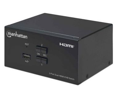 Mux kvm manhattan hdmi 2 ptos para 2 monitores 4k@30hz...