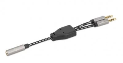 Manhattan Adaptador de Audio 2x 3.5mm Macho - 3.5mm Hembra, Negro