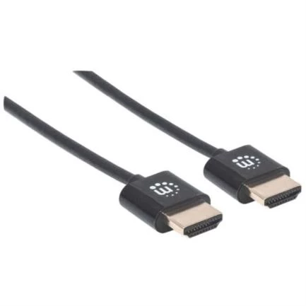 Cable manhattan hdmi m-m ultra delgado alta velocidad con ethernet 1.8m color negro