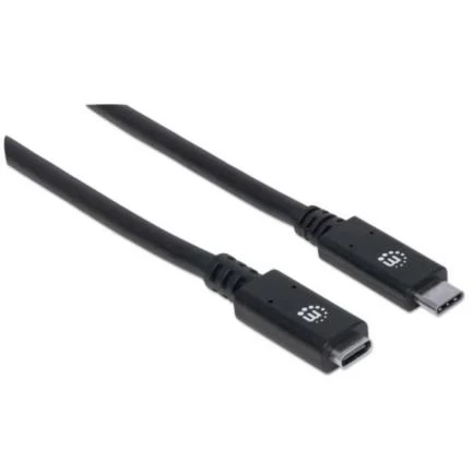 Extension de cable usb-c v3.1 50 cm negro 10gbps 5a 355...