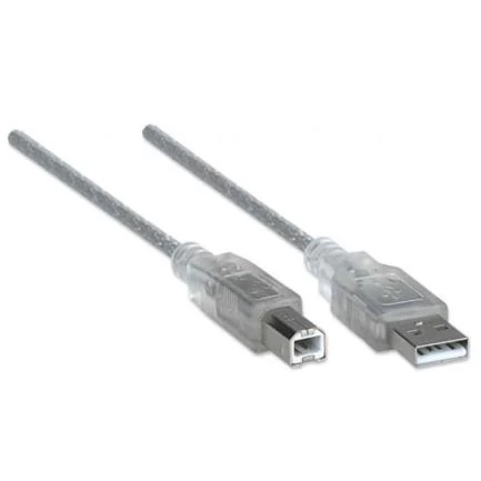 Cable manhattan usb a-b 2.0 alta velocidad 4.5m color plata