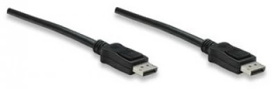 Cable Manhattan DisplayPort 1.2 a DisplayPort 1.2, blindado, 3 Metros, Negro