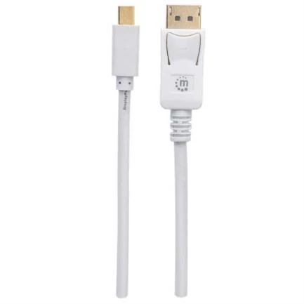 Cable manhattan mini displayport m-m para monitor 2m color blanco