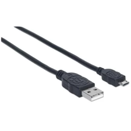 Cable manhattan usb-a micro usb-b 2.0 alta velocidad 3m color negro