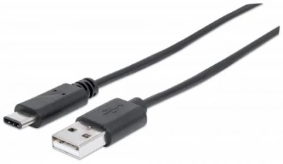 Cable USB Manhattan tipo-A a tipo-C a, 480mbps, 1 metro, Negro
