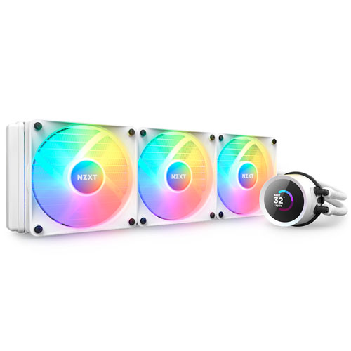Sistema De Enfriamiento Liquido NZXT Kraken 360 RGB 3x12 cm, 1800 RPM, Blanco