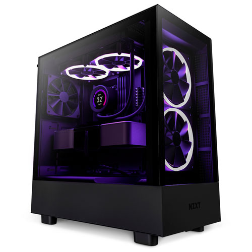 Gabinete NZXT H5 Elite Midi Tower, Ventana lateral, Ventiladores frontales 2x 140 mm, Negro