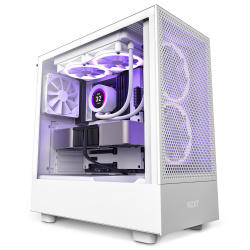 Gabinete Para Computadora NZXT H5 Flow, Ventana lateral, Ventiladore trasero 1x 120mm, Blanco