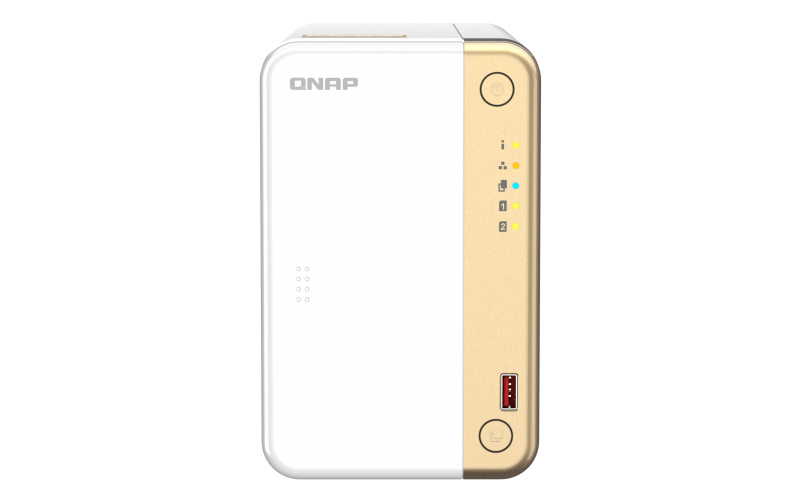 QNAP TS-262 NAS de 2 Bahías, Intel Celeron N4505 2GHz, SATA III, Blanco/Dorado ― No Incluye Discos Duros