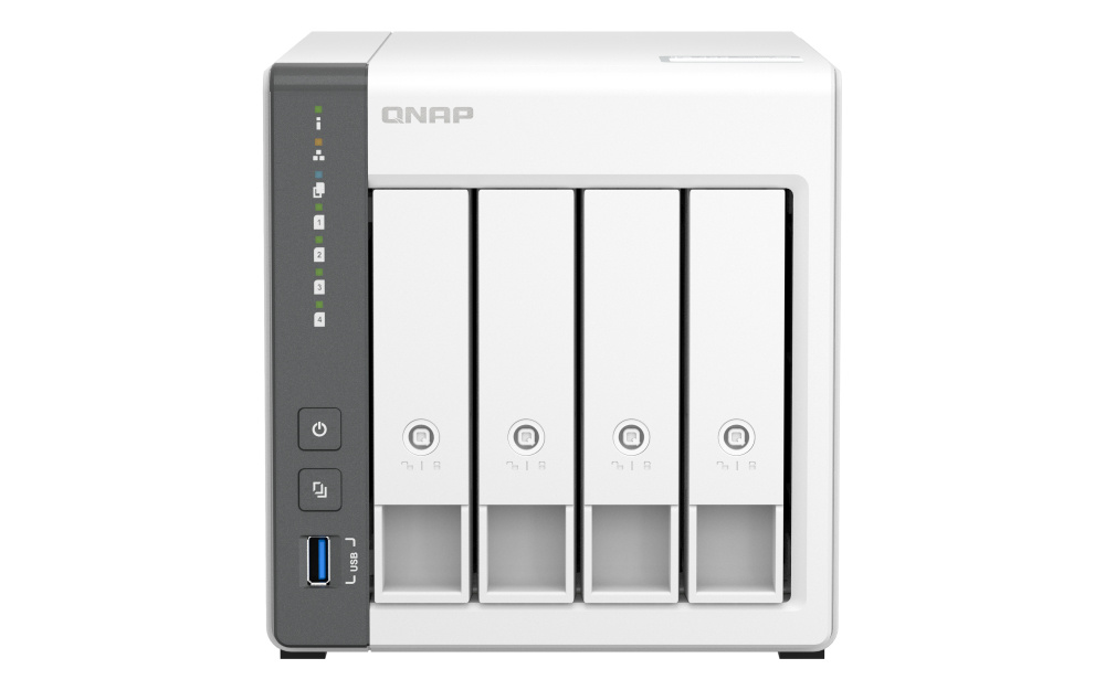 QNAP TS-433 NAS de 4 Bahías, ARM Cortex-A55 2.00GHz, SATA III, Blanco ― No Incluye Disco Duro