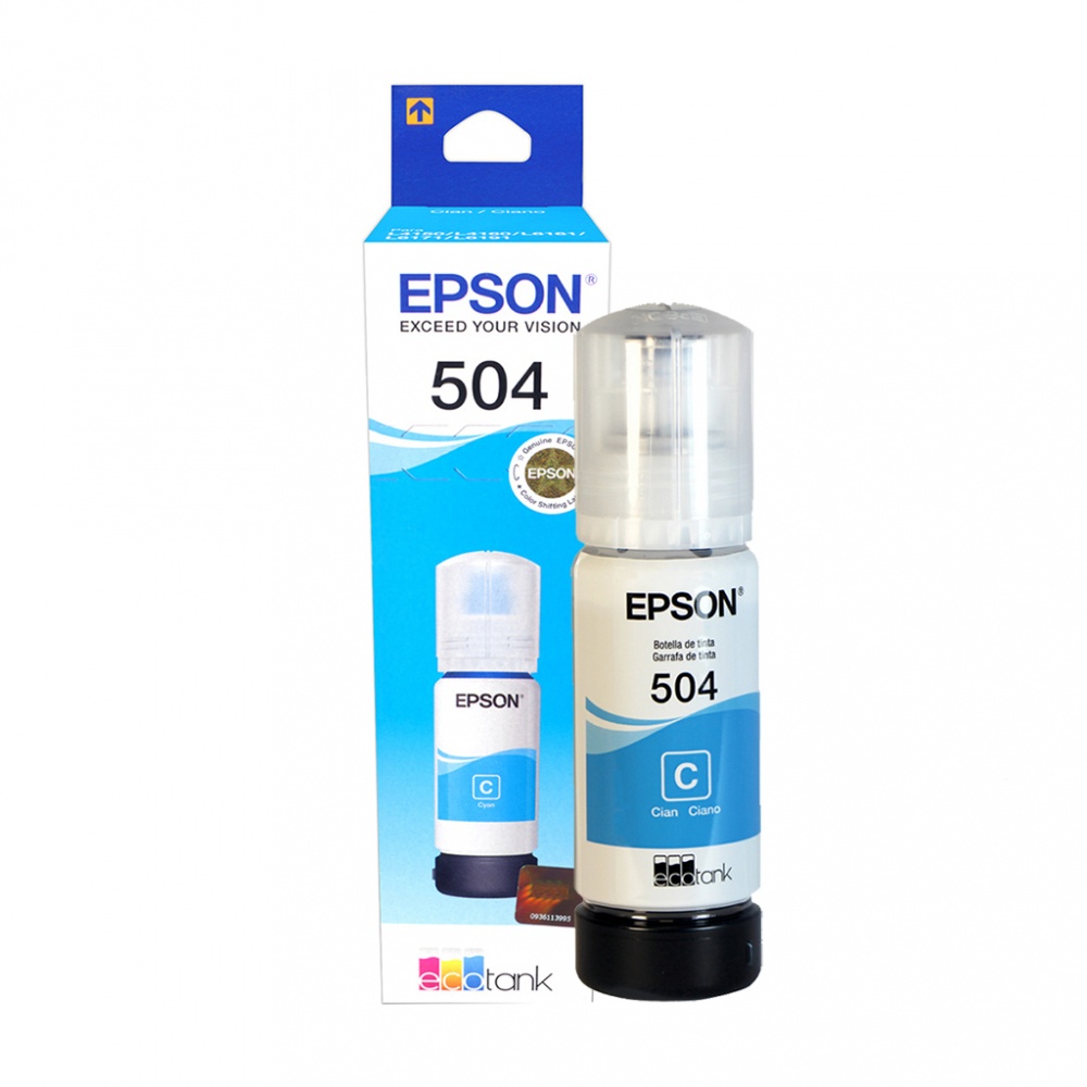 Tanque de Tinta Epson T504 Azul, 70ml, 6.000 Páginas