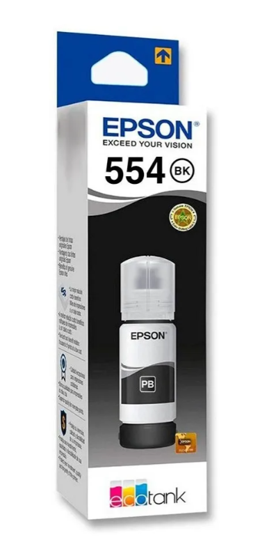 Tanque de Tinta Epson T554 Negro, 70ml, 6800 páginas