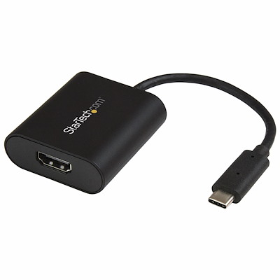 Startech.com usb c to 4k hdmi adapter - 4k 60hz - thunderbolt 3 compatible - usb type c to hdmi video display adapter (cdp2hd4k60sa) - adaptador de vídeo - conforme a la taa - 24 pin usb-c