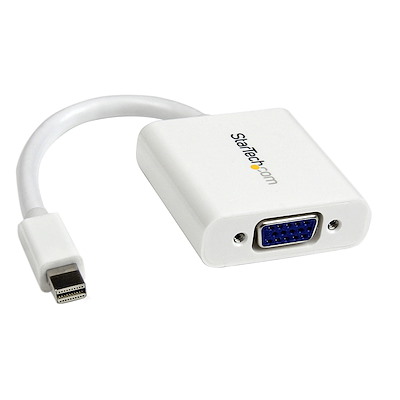Startech.com adaptador de vídeo mini displayport a vga - cable conversor - hembra vga hd15 - macho mini dp - 1920x1200 - activo - blanco (mdp2vgaw) - vídeo conversor - vga - displayport - b