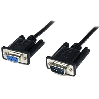 Startech.com cable 2m módem nulo null serie serial db9 hembra a macho - negro - cable de módem nulo - db-9 (h) a db-9 (m) - 2 m - negro - para p/n: 1p3fpc-usb-serial, icusb2321f, icusb2324i