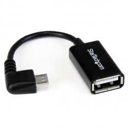 Startech.com cable adaptador micro usb a usb otg acodado a la derecha de 12cm - macho a hembra - adaptador usb - usb (h) a micro-usb tipo b (m) - usb 2.0 otg - 12.7 cm - conector en ángulo