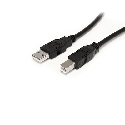 Startech.com cable usb activo de 10m para impresora - 1x usb a macho - 1x usb b macho - adaptador negro - cable usb - usb (m) a usb tipo b (m) - usb 2.0 - 9.15 m - activo - negro - para p/n