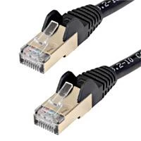Cable de 1m cat6a ethernet negro cable de red 10gb cat6a snagless blindado rj45 poe de 100w 10gbe con certificación ultia startechcom mod c6aspat3bk