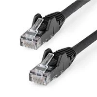 Cable ethernet cat 6 de 50 cm lszh cable de red patch cat6 utp rj45 poe de 100w 10 gbe sin enganches negro etl startechcom mod n6lpatch50cmbk