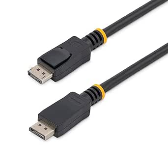 Startech.com cable de 3m certificado displayport 1.2 4k con cierre de seguridad bloqueo con pestillo - 2x macho dp - negro - cable displayport - displayport (m) a displayport (m) - 3 m - tr