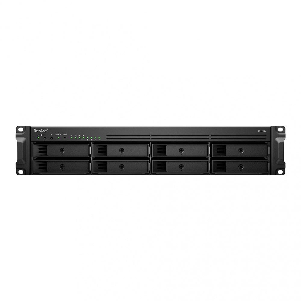 Synology RackStation RS1221+ NAS de 8 Bahías, máx. 128TB, AMD Ryzen V1500B 2.20GHz, USB 3.0, Negro ― no Incluye Discos Duros