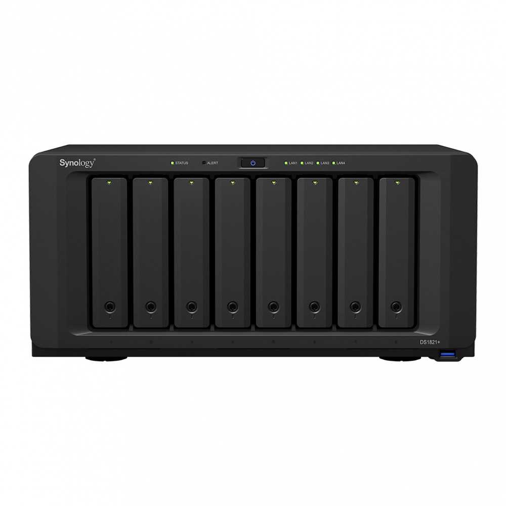 Synology DiskStation DS1821+ NAS de 8 Bahías, AMD Ryzen V1500B 2.20GHz, USB 3.0, Negro ― no Incluye Discos Duros