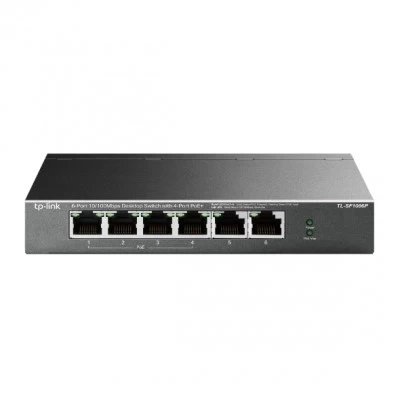 Switch TP-LINK de 6 Puertos TL-SF1006P, 6x puertos RJ45 de 10/100 Mbps, 4x puertos PoE+ 74W