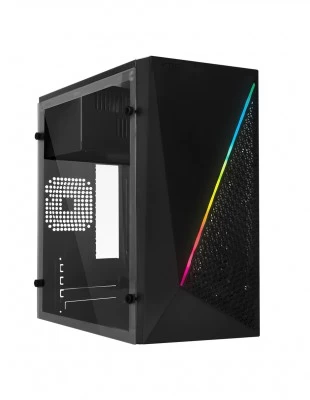 Gabinete Acteck KYOTO GC460 Micro-Tower, Micro ATX, Mini ITX, Ventana lateral, RGB, Fuente 500W, Negro