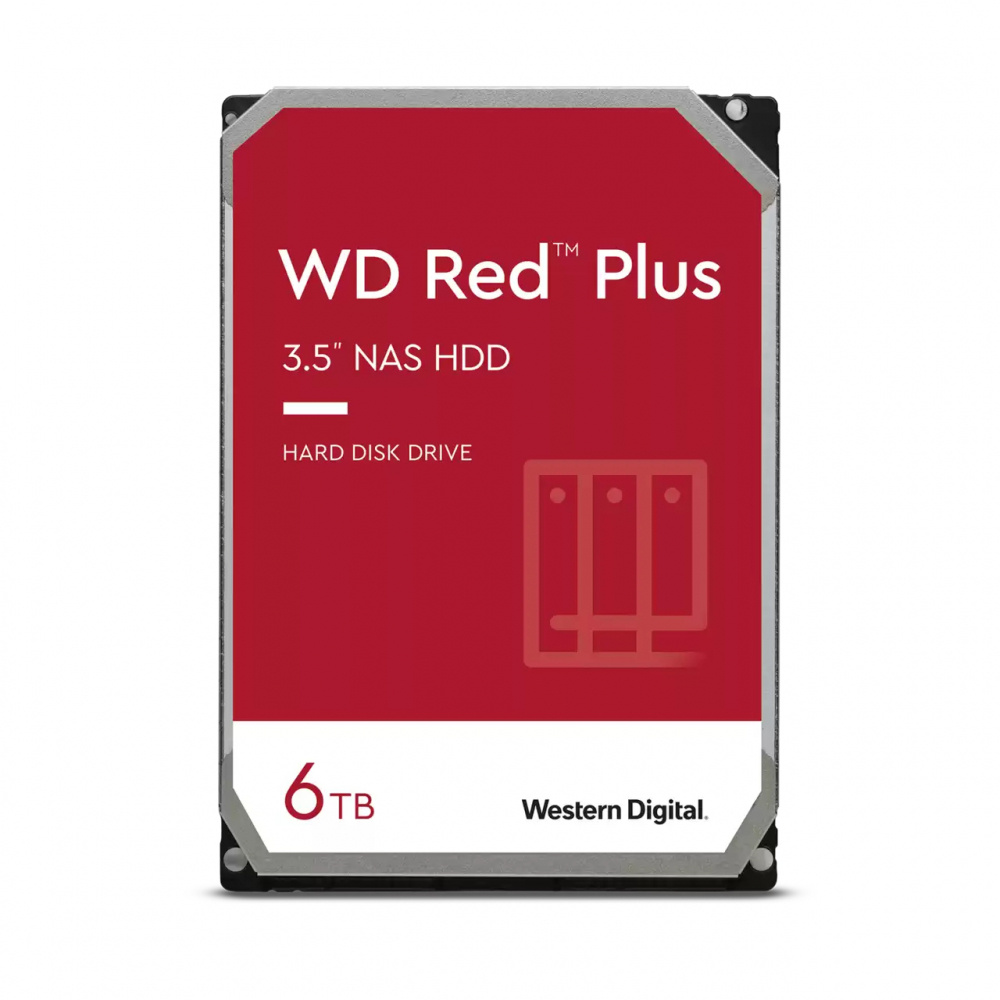 Disco Duro para NAS Western Digital WD Red Plus 3.5", 6TB, SATA III, 6Gbit/s, 5400RPM, 256MB Caché